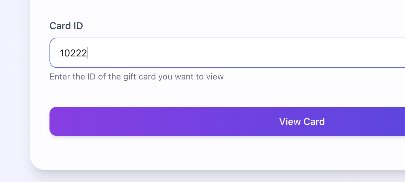 Enter Card ID
