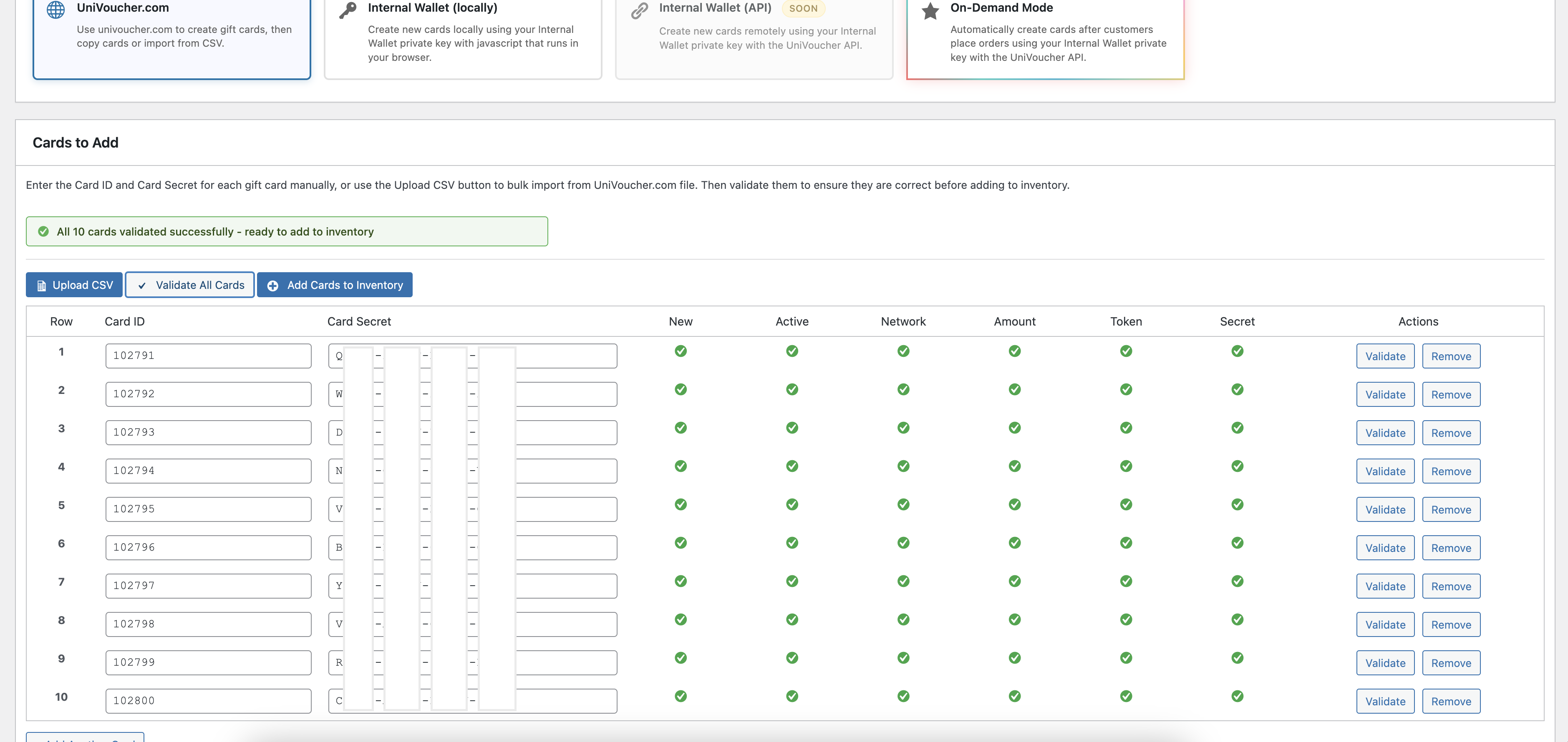 Bulk Validation
